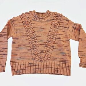 Pink and orange Talbots knit sweater with bobble knit detail Size M